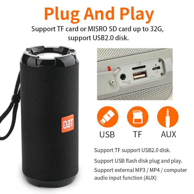 Bluetooth 5.0 Speaker Portable Wireless Speakers Outdoor Waterproof Subwoofer 3D Stereo Loudspeaker Support FM TWS TF