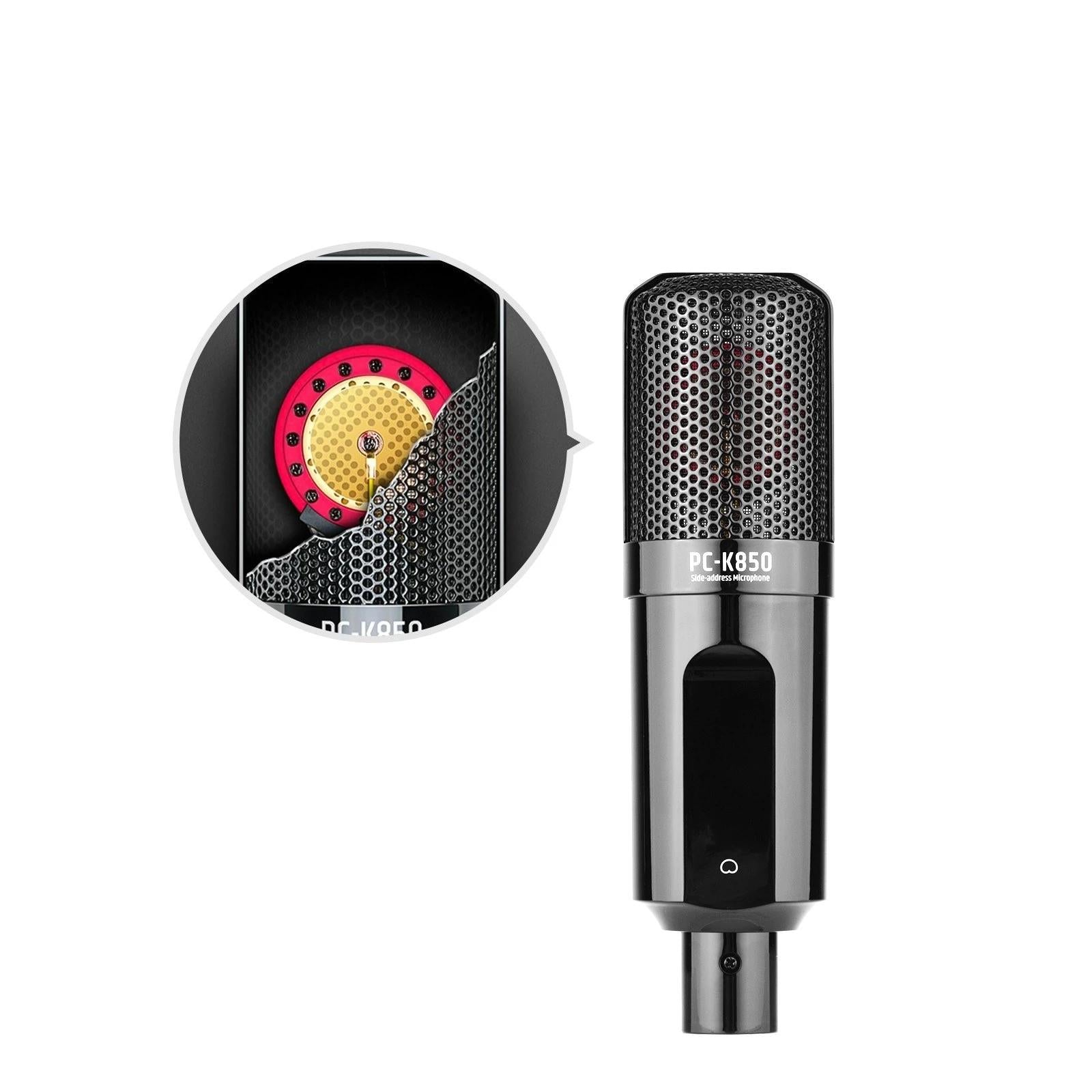 Side-Address Recording Microphone Cardioid Pickup Pattern Wired Condenser Mic