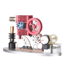 Type Double Cylinder Butane Stirling Engine LED Generator Model with Double Piston Rocker Arm Linkage