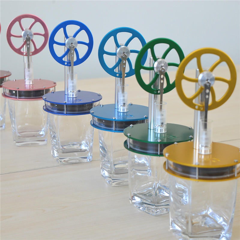 Low Temperature Difference Hot Air Stirling Engine Colorful STEM Model Physics Experiment