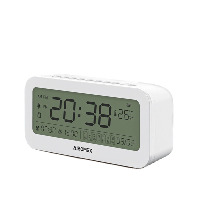 Bluetooth Speaker LED Screen Alarm Clock Day Demperature Display 3 Mode Night Light Outdoor Stereo Subwoofer
