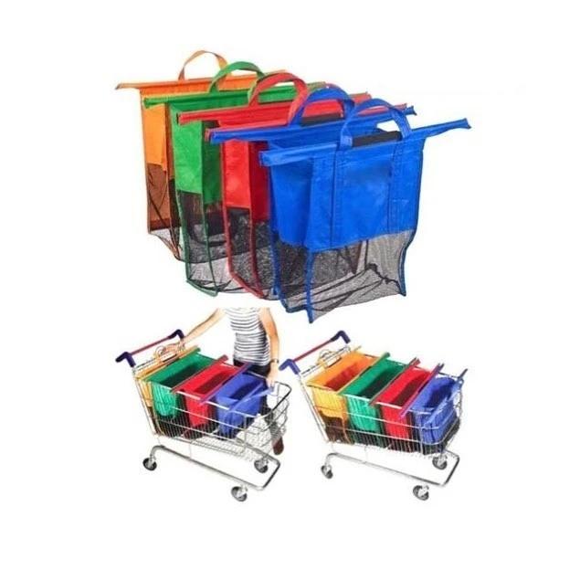 Thicken Cart Trolley Supermarket Shopping Grocery Grab Storage Bags 4pcs/Set