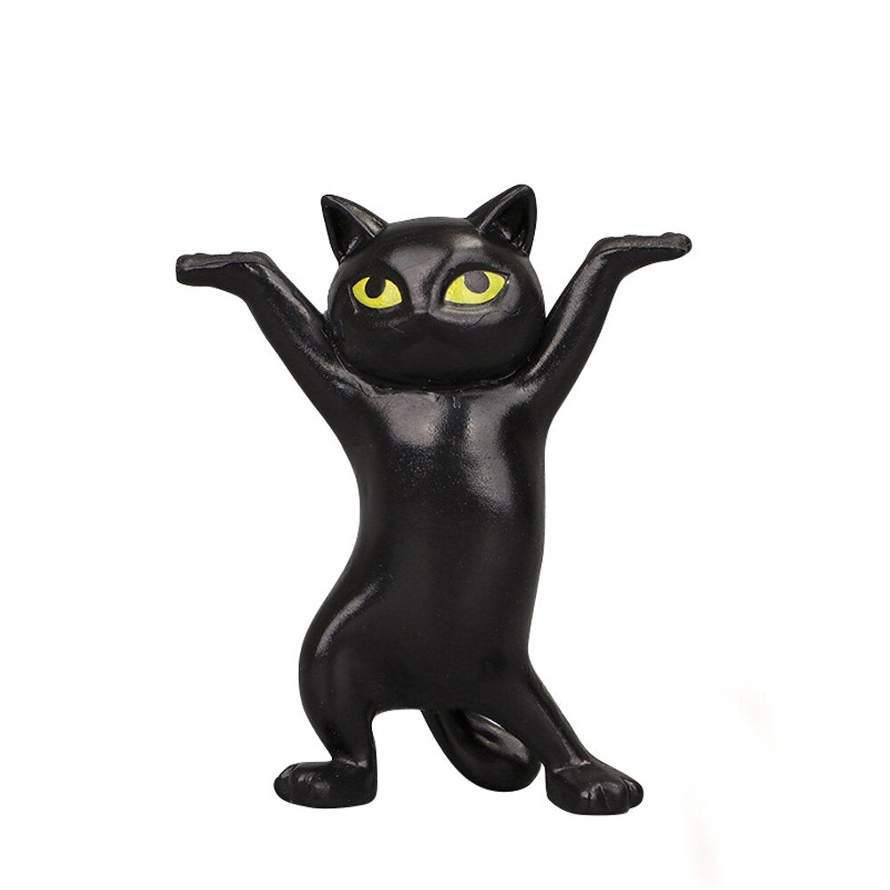 1 PC Cartoon Dancing Cat Figure Doll Figurines Handmade Enchanting Kittens Toy for Office Pen Holder