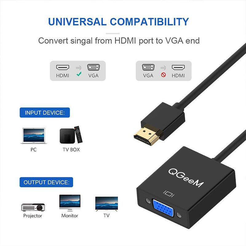 HDMI to VGA Adapter Digital to Analog Video Audio Converter For Xbox 360 PC Laptop TV Box