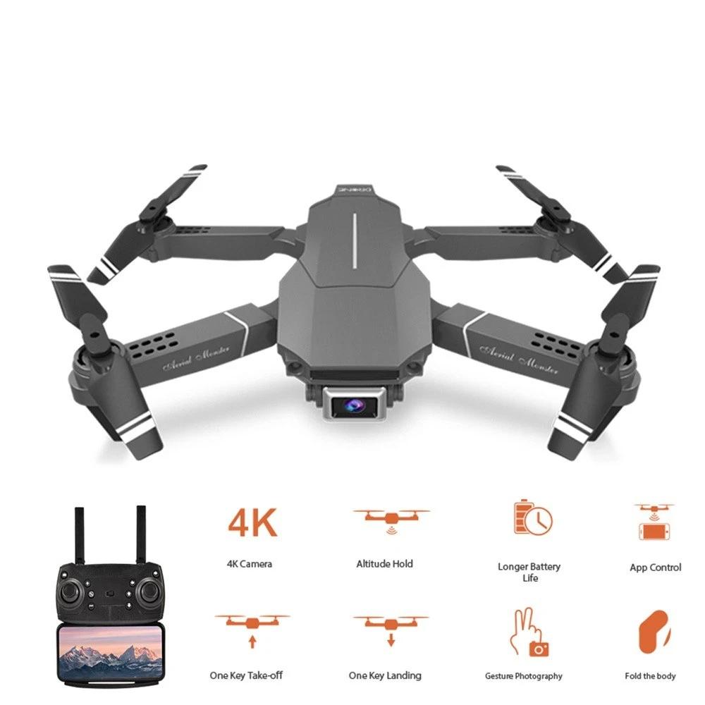 WiFi FPV 4K Drone RC Quadcopter Headless Mode Altitude Hold Gesture Photo Track Flight 3D Flip Folding