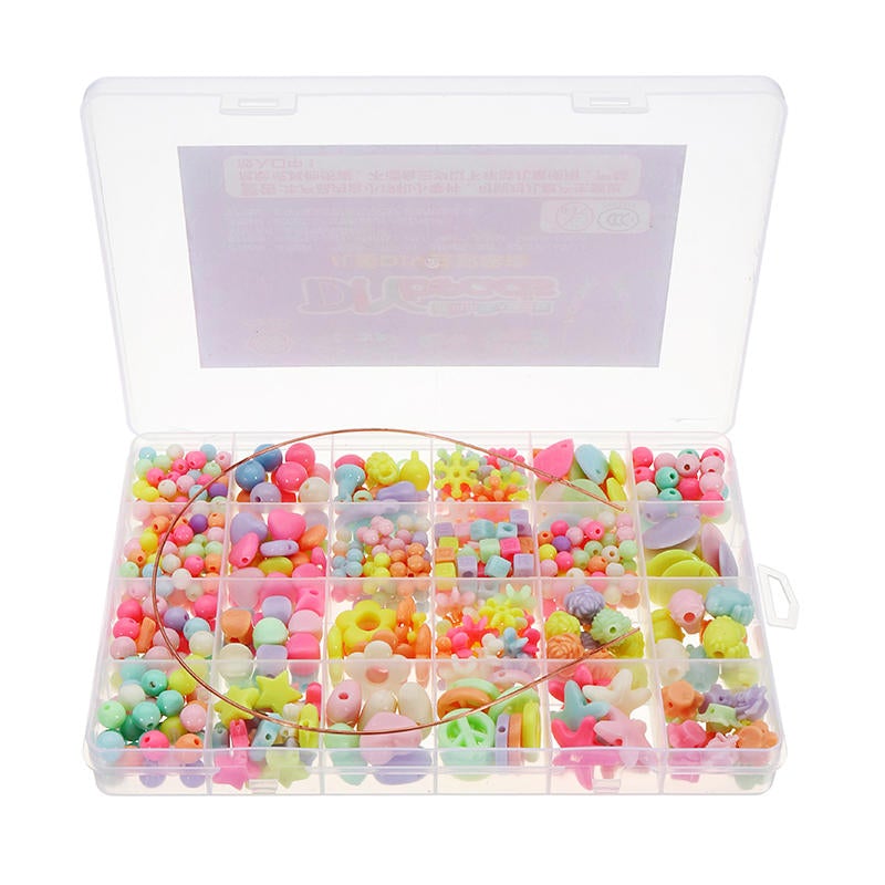 Pop-Arty DIY Beads Girl Necklace Bracelet Jewelry Set With Box Snap-Together Pop Jigsaw Puzzle Toy Gift