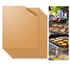 BBQ Grill Mat Non-stick Barbecue Baking Liners Reusable Cooking Sheets PTFE Bakeware Sheet Easy Clean - JustgreenBox
