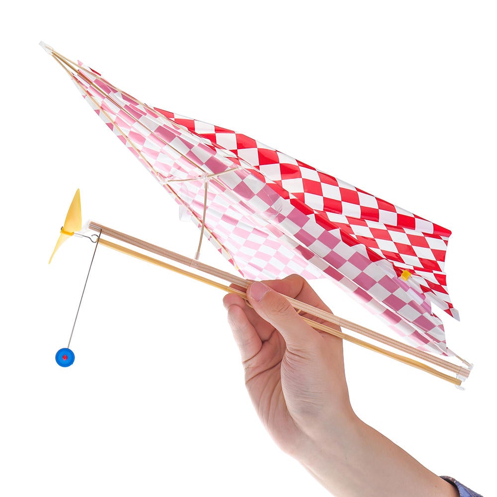 Rubber Powered Parasol Glider Aircraft Plane Assembly Model