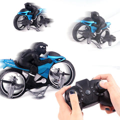 2.4G 2 In 1 Land RC Car Vehicle Motorcycle Flying Drone RTR Model Toy