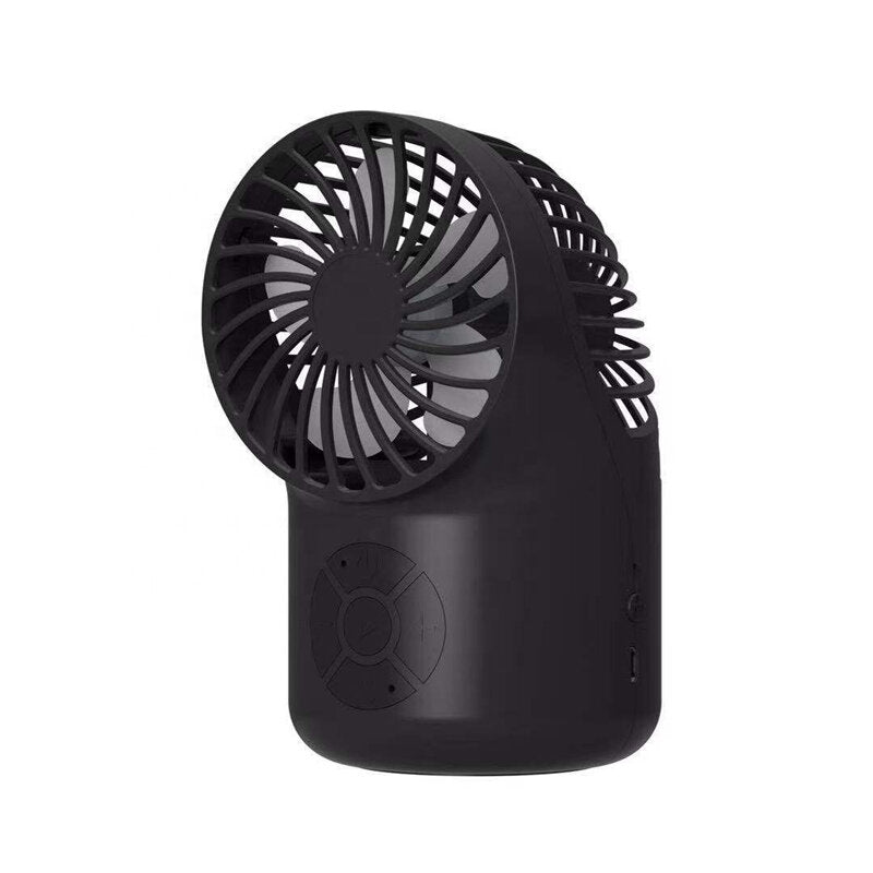 2 in 1 Portable bluetooth 5.1 Audio Wireless Desktop Speaker with Handheld Mini Cooling Fan