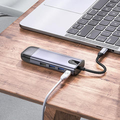 8 In 1 USB-C Hub Docking Station Adapter With 4K HDMI HD Display 100W USB-C PD3.0 Power Delivery