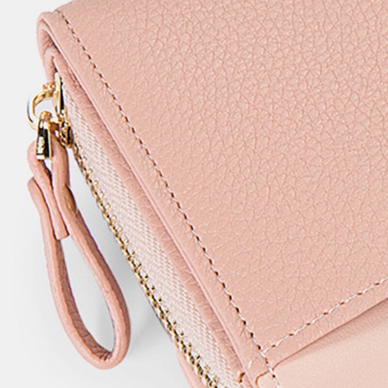 Women PU Chains 6.3 Inch Phone Solid Letter Crossbody Bag