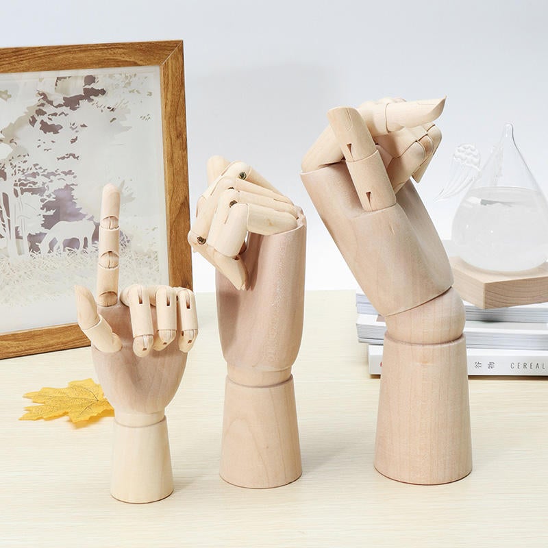 Wooden Artist Articulated Left Hand Art Model SKETCH Flexible Decoration