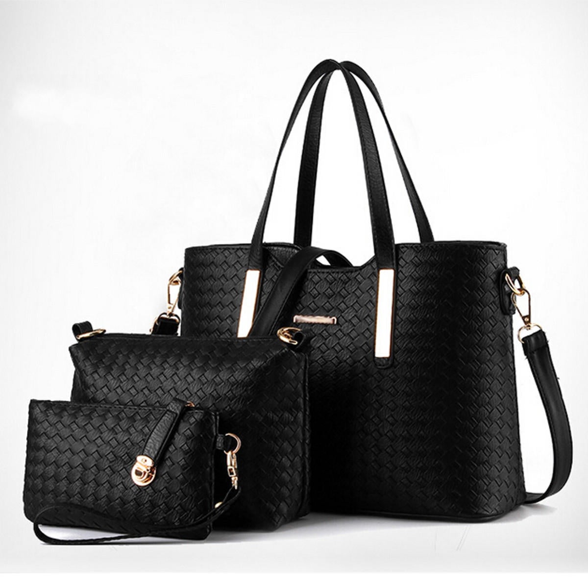 3pcs set women leather satchel handbag shoulder messenger crossbody bag