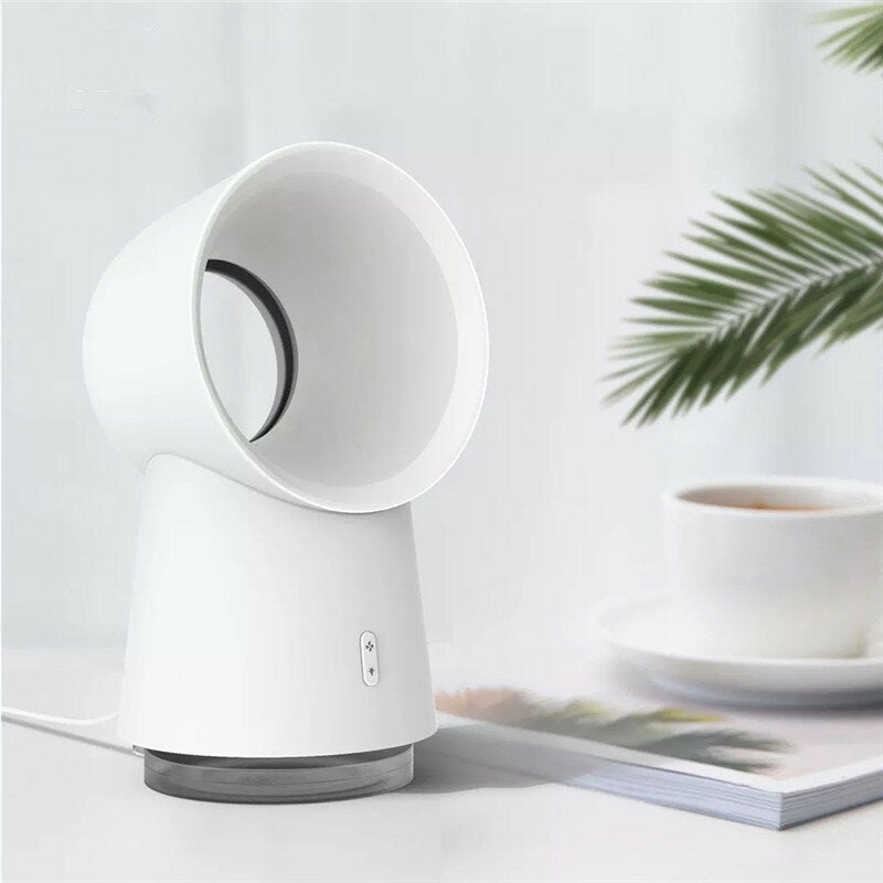 3 in 1 Mini Cooling Fan Bladeless Desktop Fan Mist Humidifier with LED Light Protable Leafless Cooling Fan