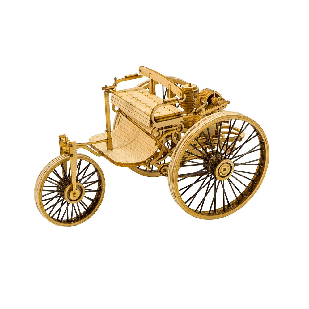 Simulation Bike Model DIY Wooden Assembled Vehicle Vintage II Static Collection Model Toy