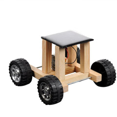 Solar Powered Toy Wooden Car Racer Educational Gadget Children Kids Toys