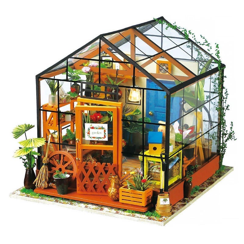 Miniature Green Garden With Furniture Children Adult Model Building Kits Doll House