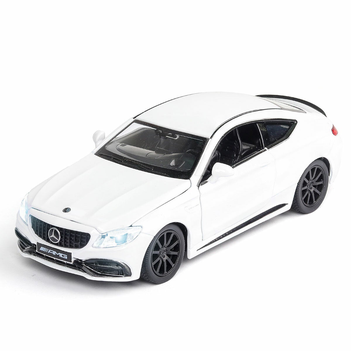 1:32 Alloy BENZS C63S AMG 4 Door Openable Pull Back Diecast Car Model Toy with Sound Light for Collection Gift