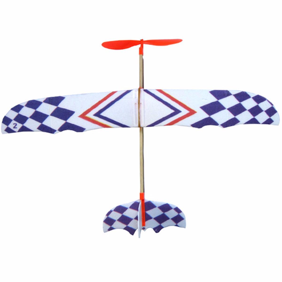 10 PCS DIY Foam Elastic Powered Glider Plane Toy Thunderbird Flying Model Aircraft Toy