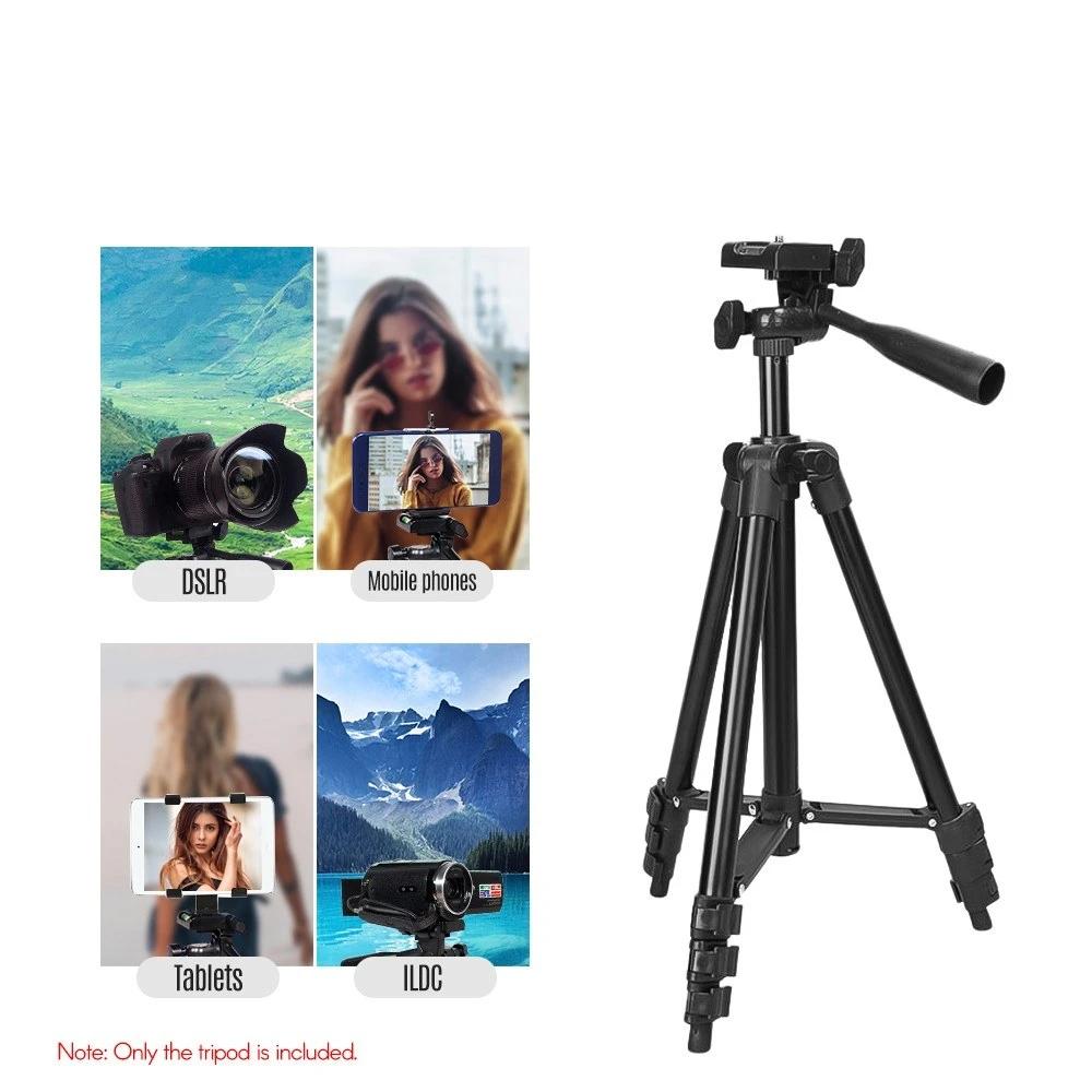 Lightweight Tripod Adjustable Selfie with Ball Head Quick Release Plate for Photography Live Streaming