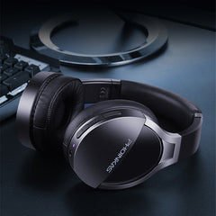 Gaming Headset Wireless bluetooth V5.0 Headphones 6D Surround Sound Noise Reduction AUX-In 40h Battery Life Foldable Head-Mounted Earphones