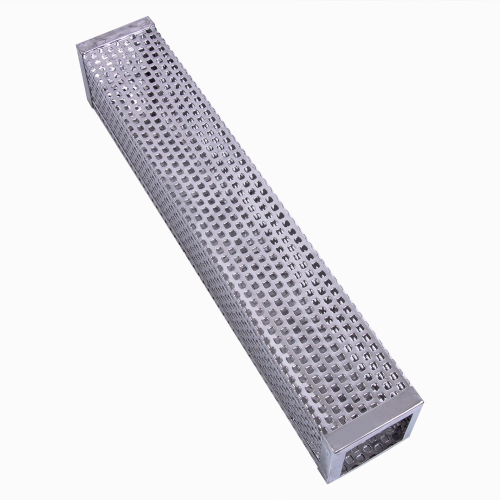 BBQ Stainless Steel Perforated Mesh Smoker Tube Filter Gadget Hot Cold Smoking - JustgreenBox