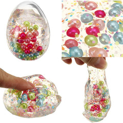 Slime Pearl Ball Simulated Egg Shape Bottle Crystal Mud Collection Stress Reliever Gift Decor Toy