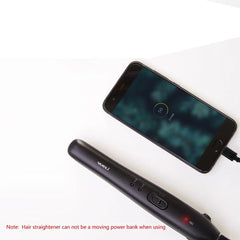Wireless Mini Hair Straightener 2500mAh Portable Power Bank LED Indicator