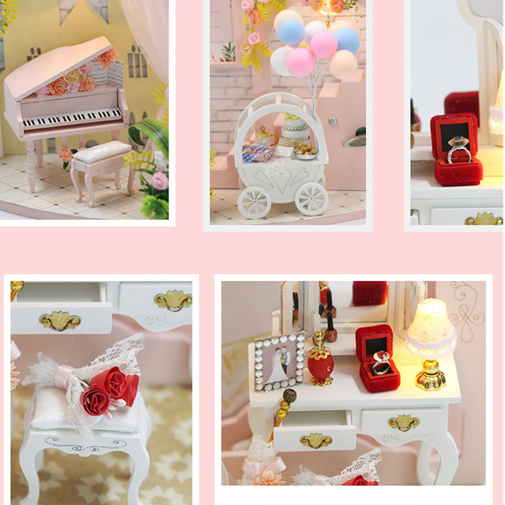 DIY Doll House Creative Valentine's Day Birthday Gift Wedding Engagement Scene Bridal Shop Model With Furniture