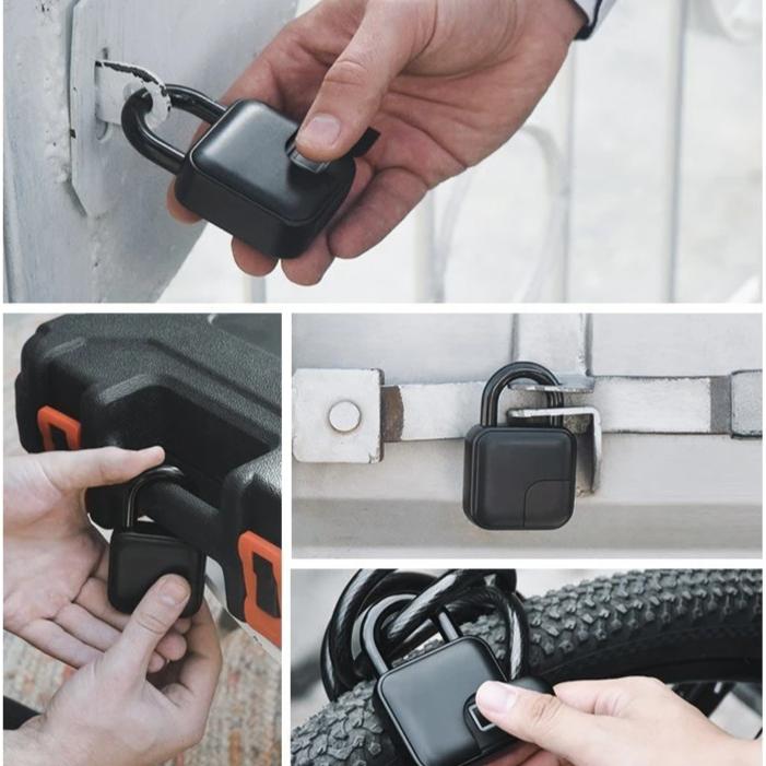 Smart Fingerprint Padlock IP65 Waterproof Anti-Theft Security Door, Luggage, Bicycle Lock