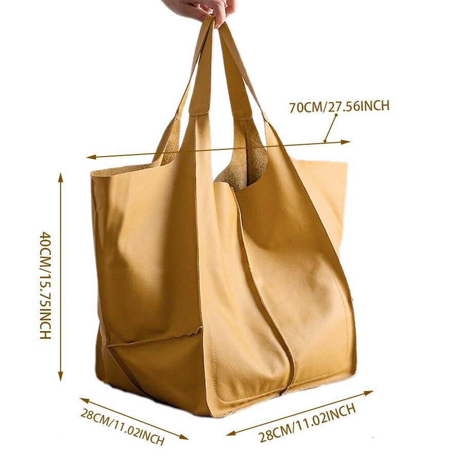 Casual Soft Large Capacity Tote Women Handbags Designer Aged Metal Look Luxury Pu Leather Shoulder Bag Retro Big Shopper Purses