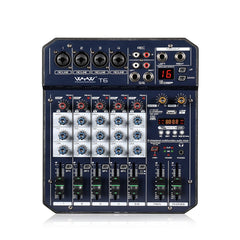 Mini 4 Channel Mono+1 Stereo Output USB 16 DSP Effects Audio Mixer With Bluetooth