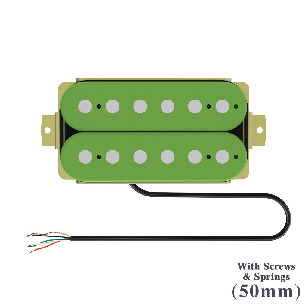 2pcs Classic Tone Ceramic Overwound Open Style Humbucker Pickups Set 50mm Neck/Bridge For Electric Guitar-Green