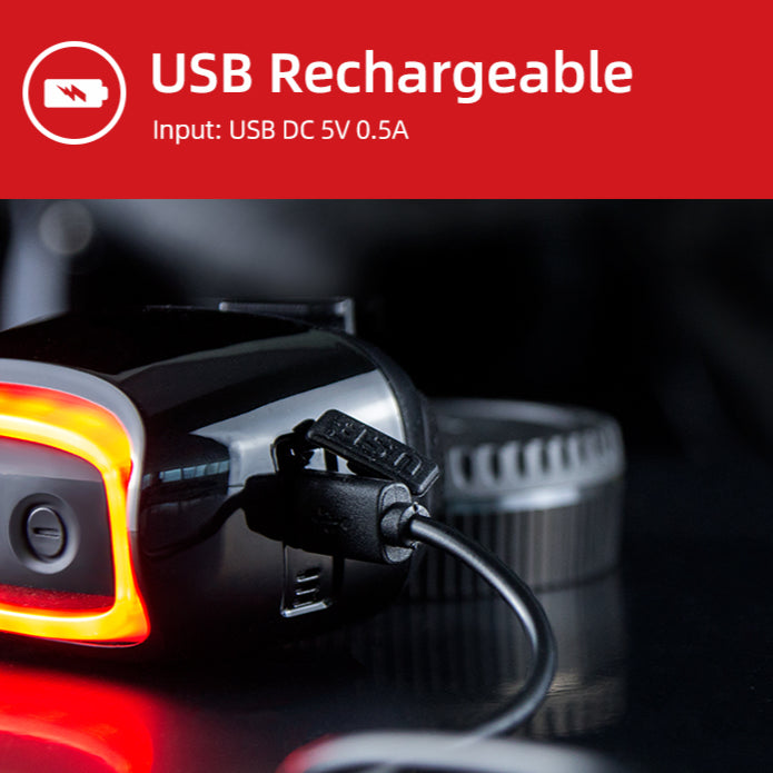 Smart Brake Bicycle Rear Led Taillight USB Rechargeable Flash Lights