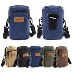 Universal Waterproof Multi-functional Canvas phone bag Shoulder Bag Man Casual Crossbody Waist