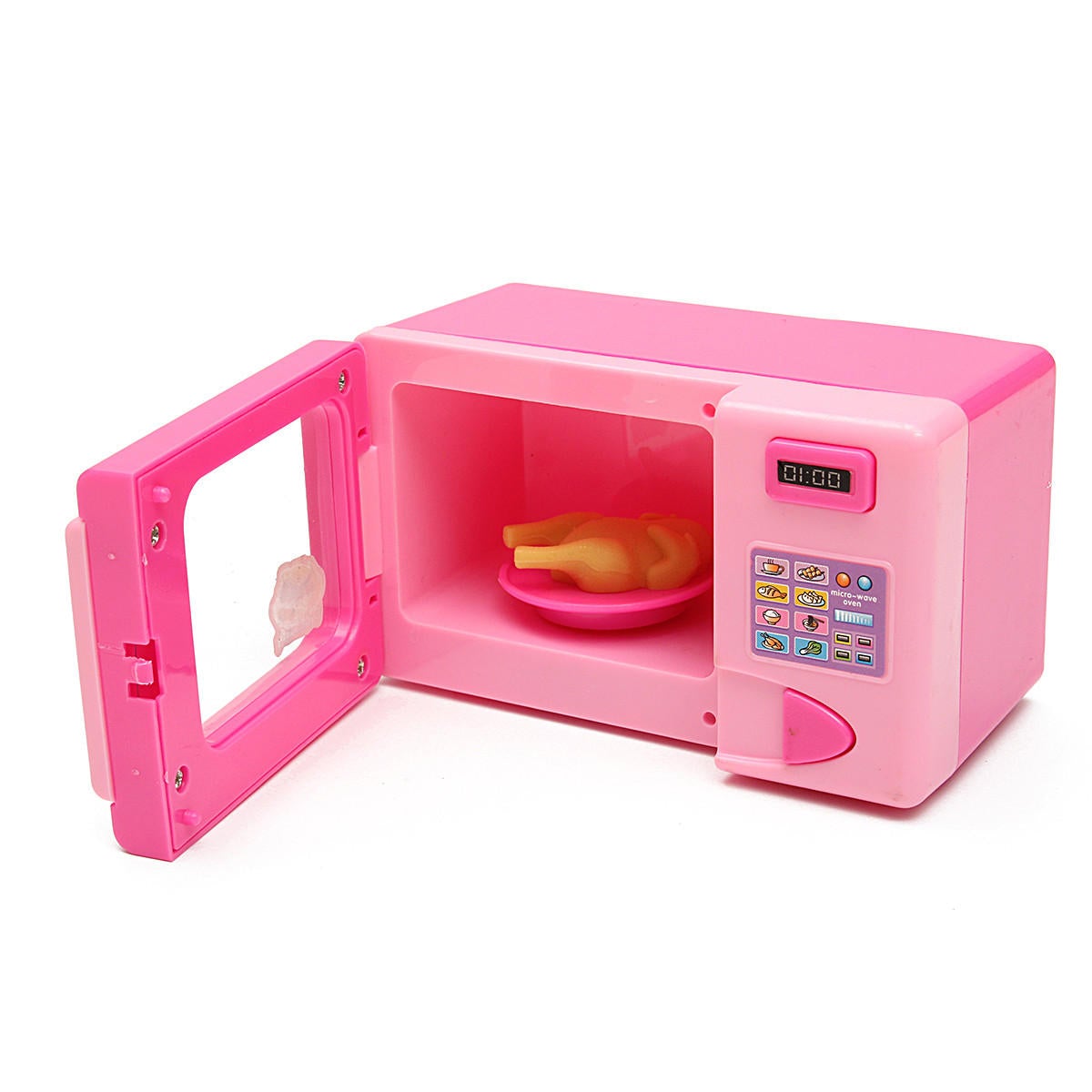 Plastic Pink Microwave Oven Kids Children Girls Home Role Play Pretend Game Toy