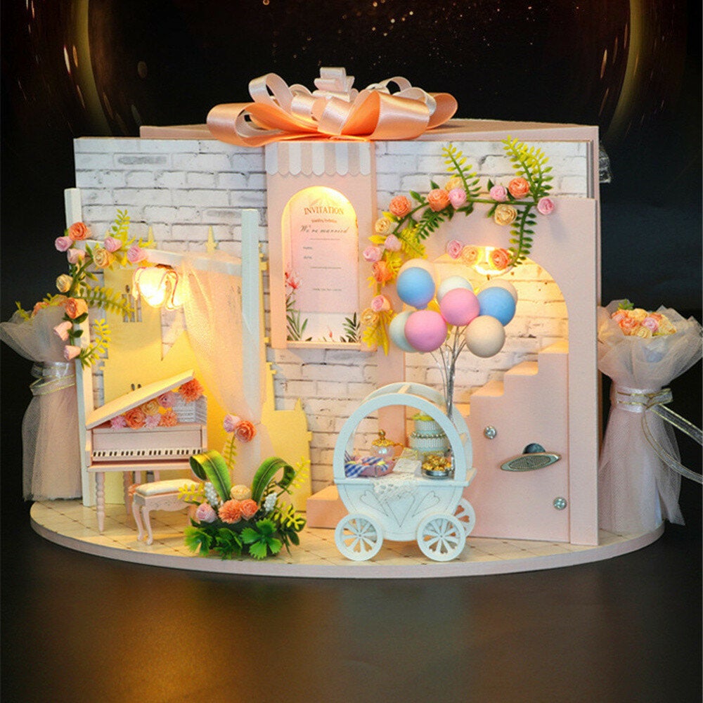 DIY Doll House Creative Valentine's Day Birthday Gift Wedding Engagement Scene Bridal Shop Model With Furniture