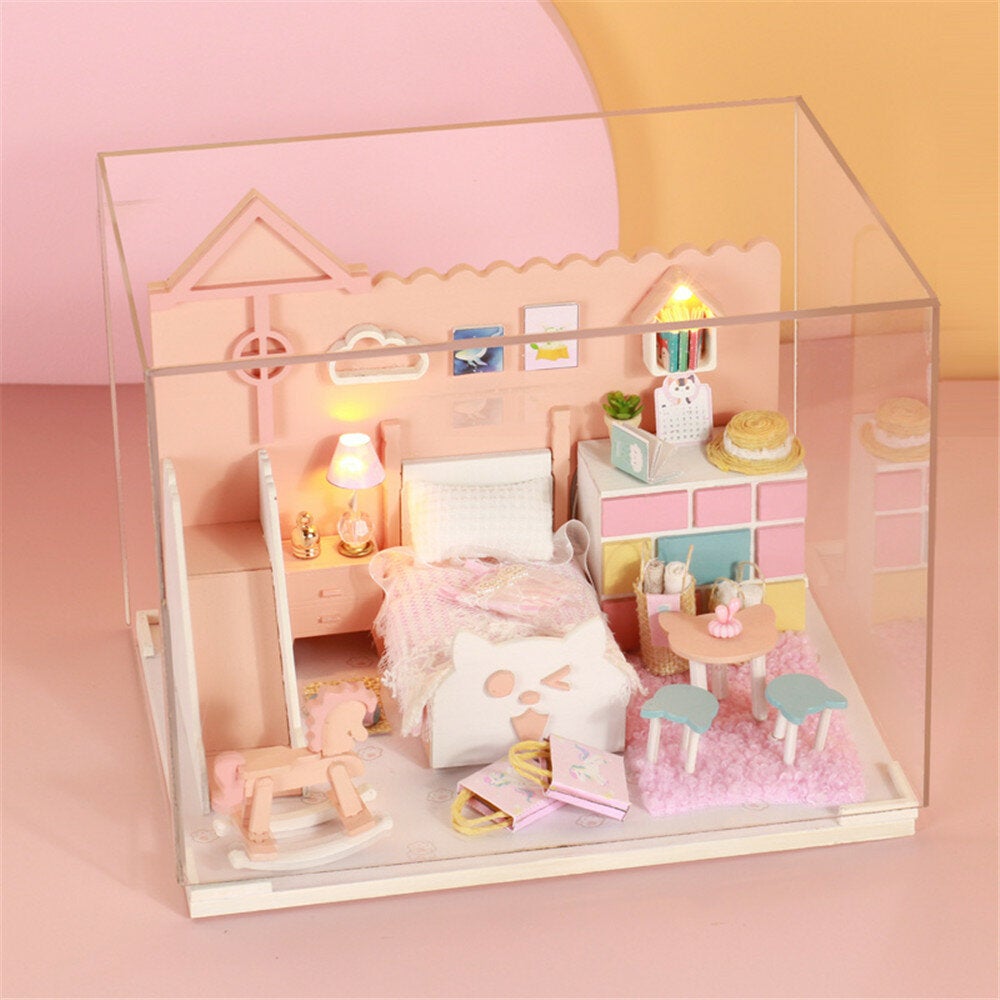 DIY Meow Mia Handmade Cottage Assembled Doll House Model P002