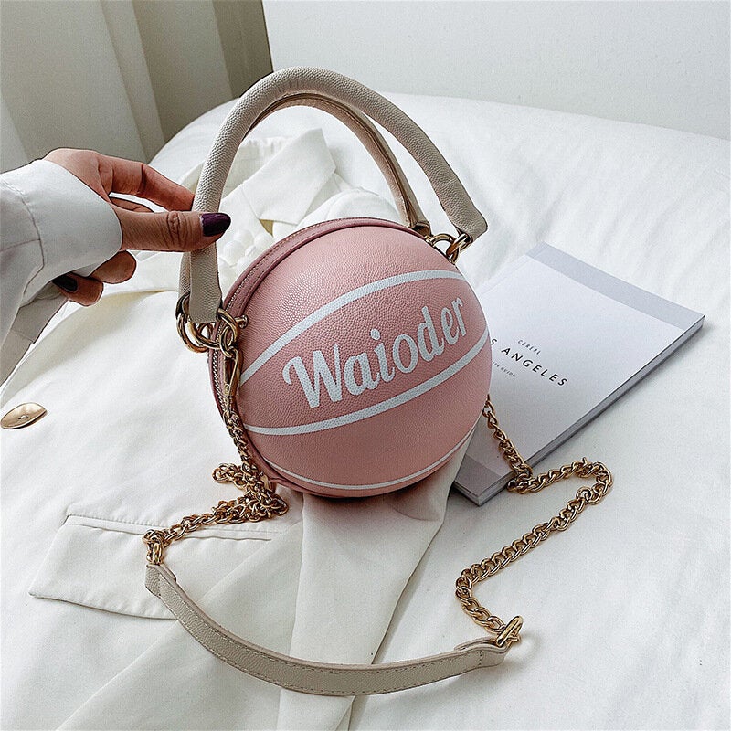 women fashion basketball football chains casual handbag crossbody bag