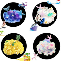 Fluffy Slime Brushed Mud Mermaid Tail Starfish Coconut Tree DIY Set Decompression Toy