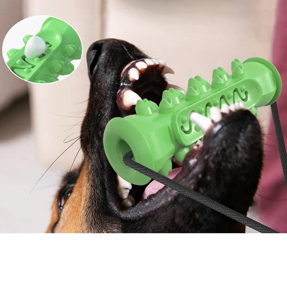 Dog Molar Bite Chew Toy Rope Pull Interactive with Suction Cup for Pulling Chewing Teeth Cleaning