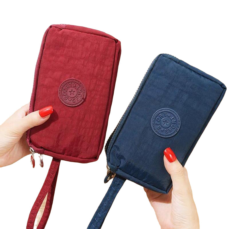 Women Wallets 3 Layer Wallet for Purse Clutch Phone Coin Pouch Canvas Cards ID Keys Money Bags Makeup Pocket