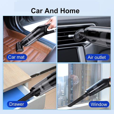 Cordless Handheld Vacuum Cleaner 10000pa Suction Wet Dry 120W 2000mAh Battery 0.5L Capacity Low Noise for Home Car