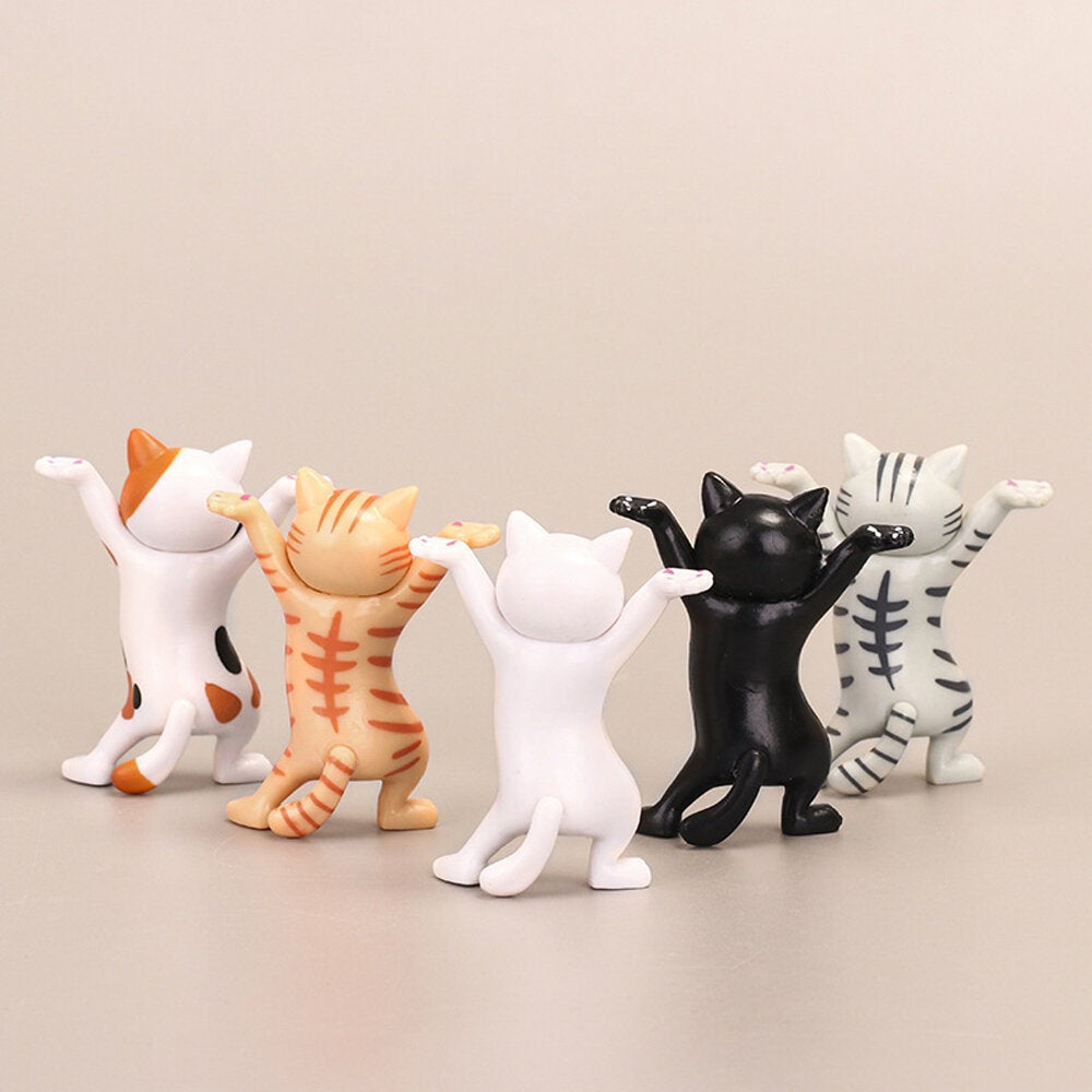 1 PC Cartoon Dancing Cat Figure Doll Figurines Handmade Enchanting Kittens Toy for Office Pen Holder