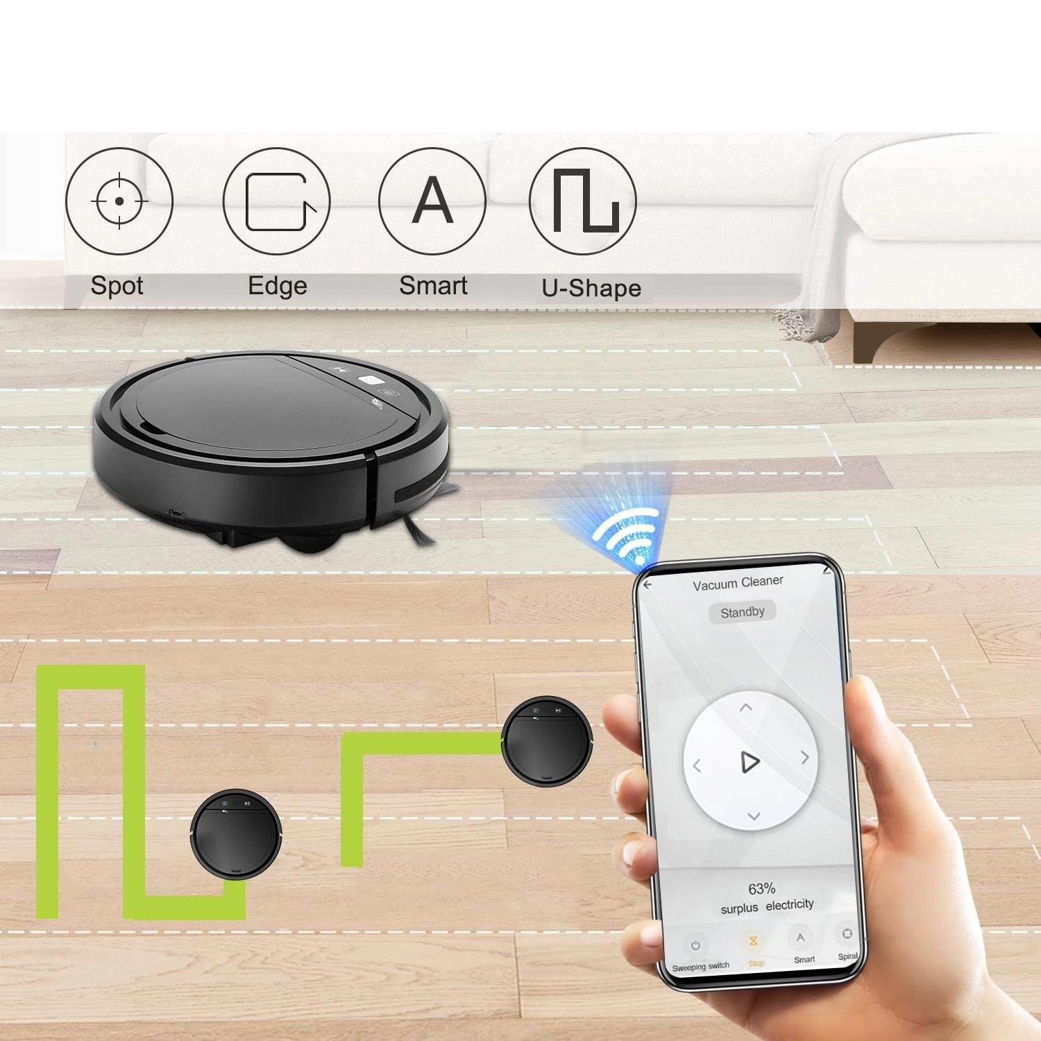 3-In-1 Robotic wifi Cleaner 1500Pa Powerful Suction Robot Vacuum Cleaner