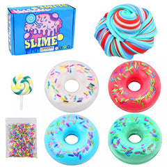 Donut Slime + Lollipop Accessories Sugar Pellets With Color Box Set Indoor Toys