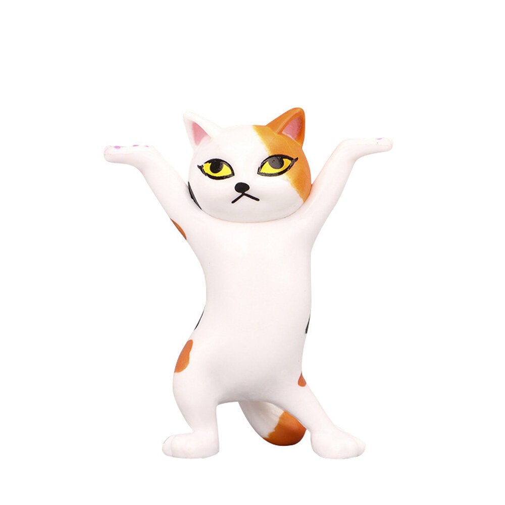 1 PC Cartoon Dancing Cat Figure Doll Figurines Handmade Enchanting Kittens Toy for Office Pen Holder