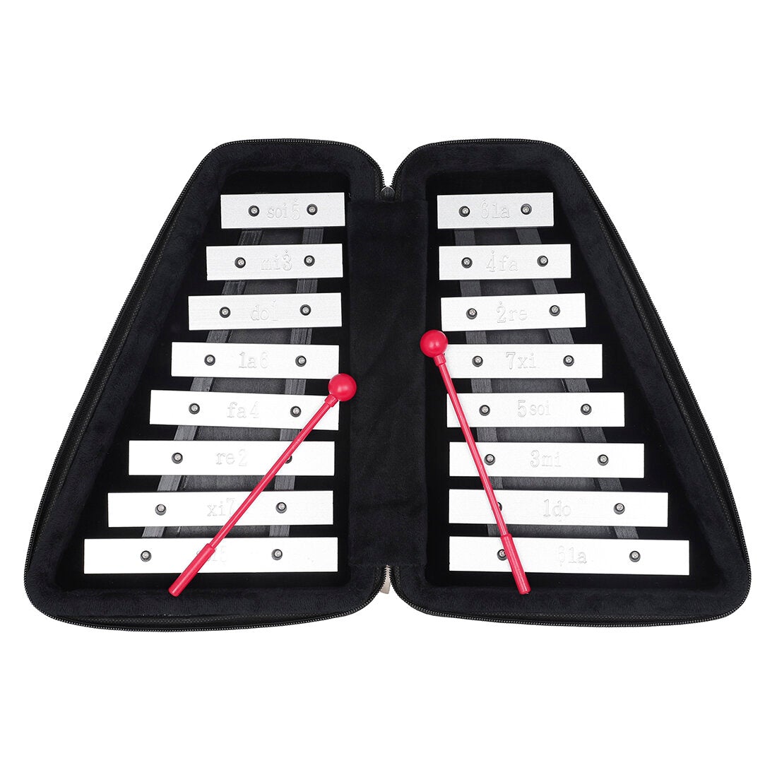 Musical Instrument Double Row 16 Keys Aluminum Piano Leather Box for Children Educational Toy