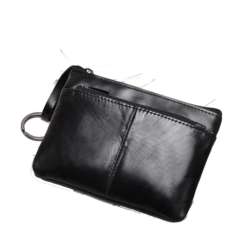 Mini Purse for Men Wallet Women Genuine Leather Zipper Vintage Short Lady Small Slim Female Women's Wallet Male Thin portomonee